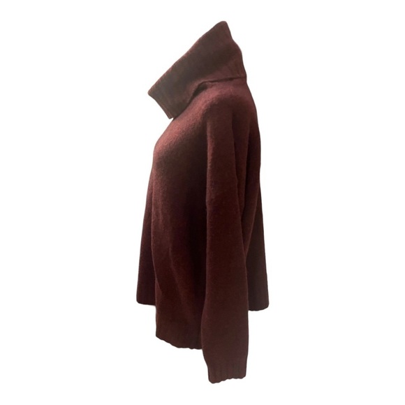 Theory Dreeden Avalon Dark Ruby Wool Blend Cowl Neck Sweater Large NWT - Picture 2 of 10